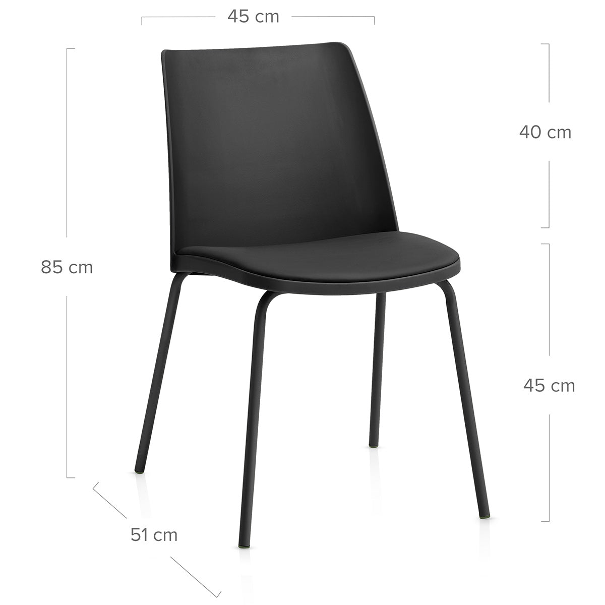 Silla Resina Metal - Cosmo Negro