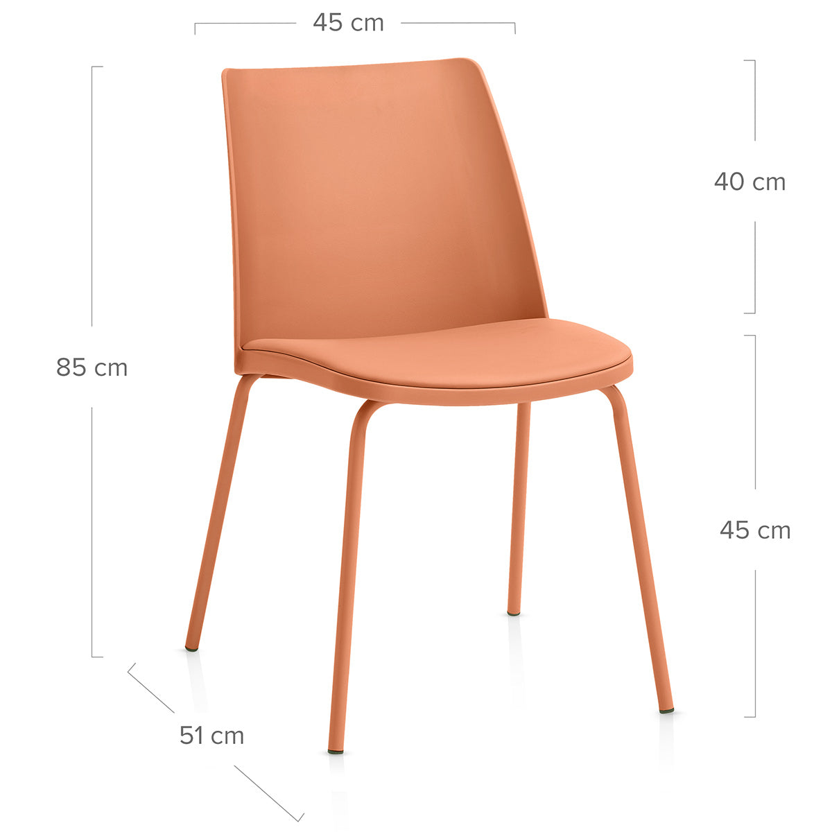 Silla Resina Metal - Cosmo Naranja