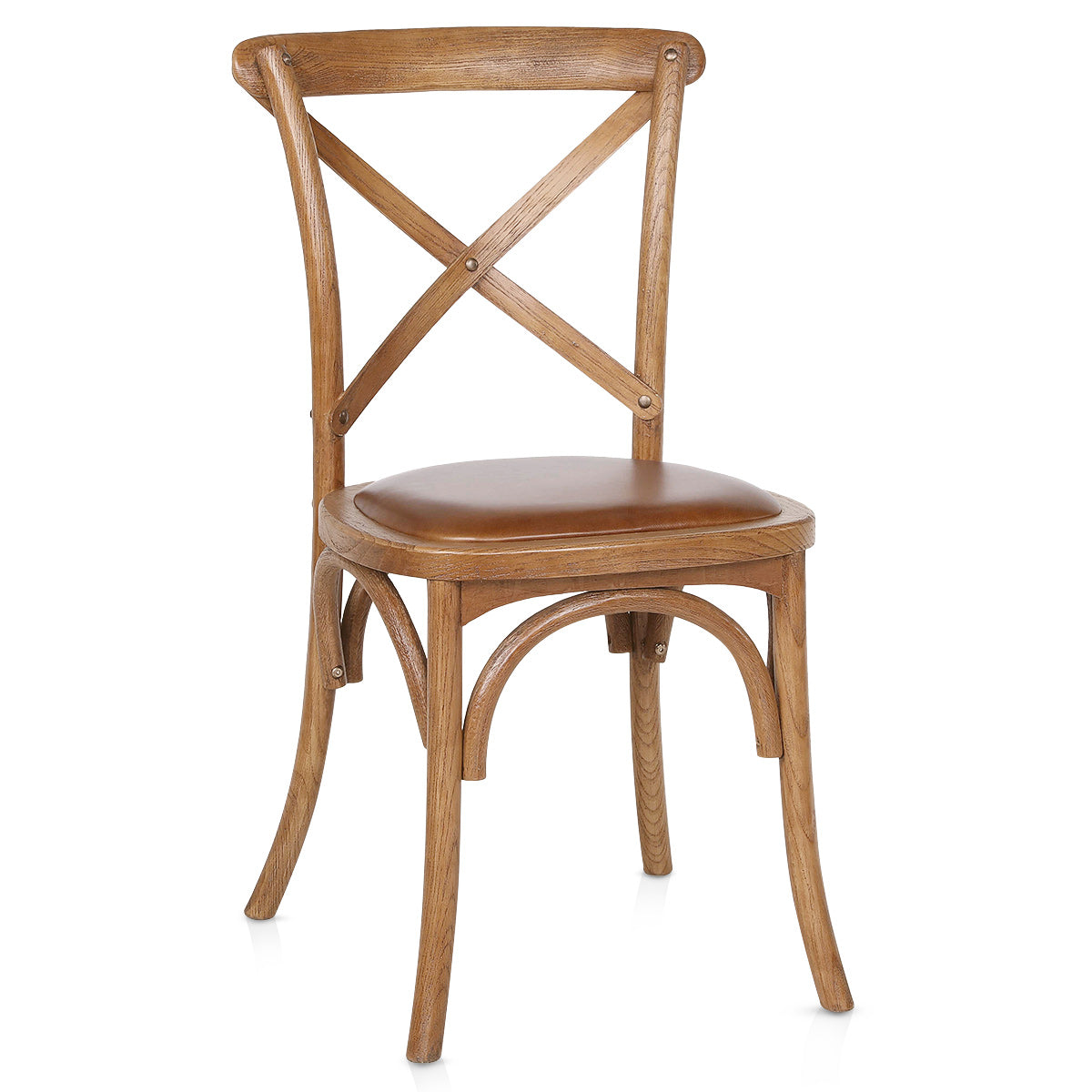 Silla Cuero Auténtico Nogal - Marcel Marrón
