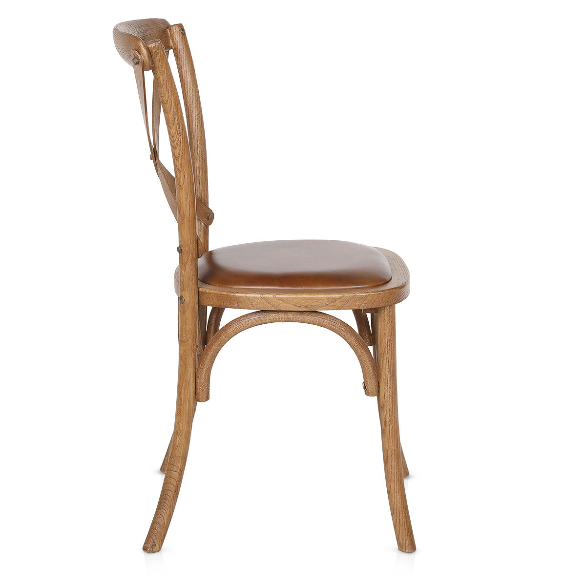 Silla Cuero Auténtico Nogal - Marcel Marrón