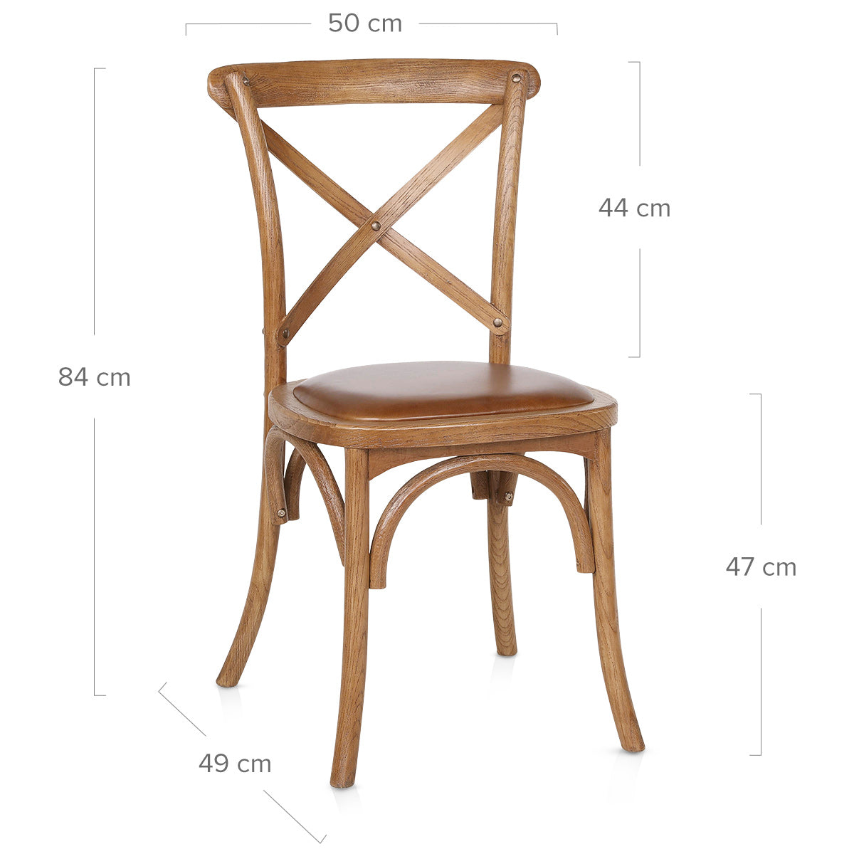 Silla Cuero Auténtico Nogal - Marcel Marrón