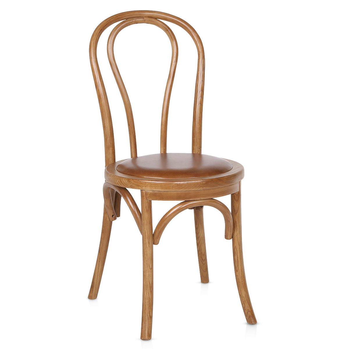 Silla Cuero Auténtico Nogal - Henri Marrón