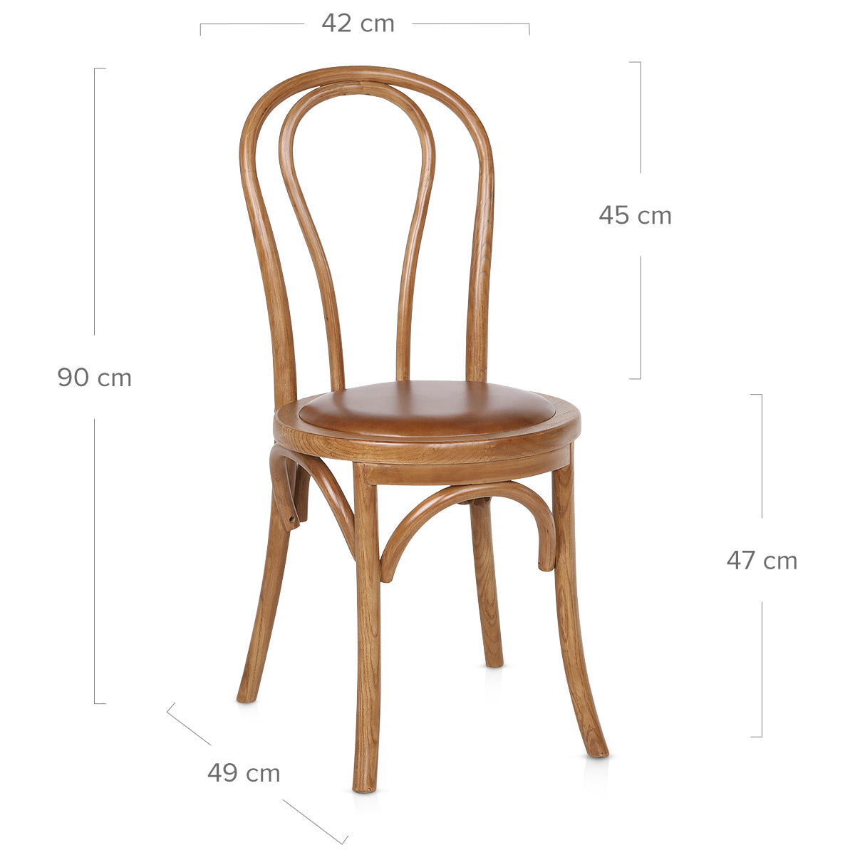 Silla Cuero Auténtico Nogal - Henri Marrón