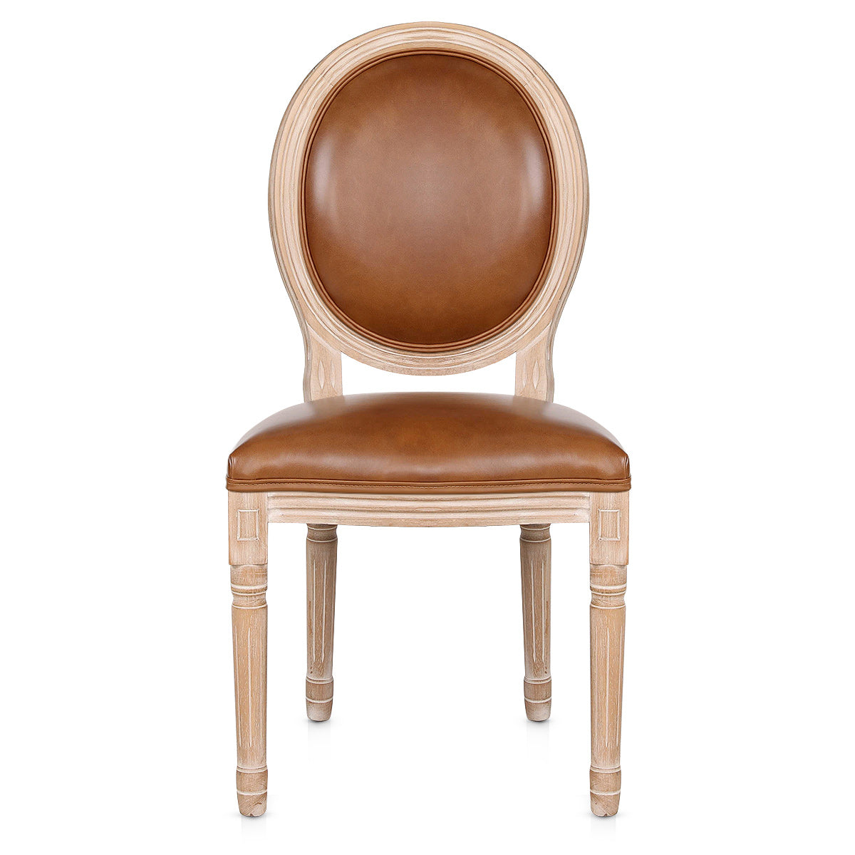 Silla Cuero Auténtico Roble - Louis Marrón