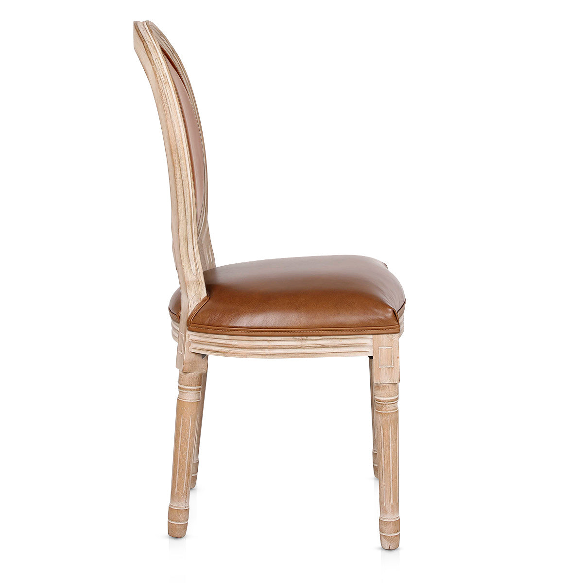 Silla Cuero Auténtico Roble - Louis Marrón