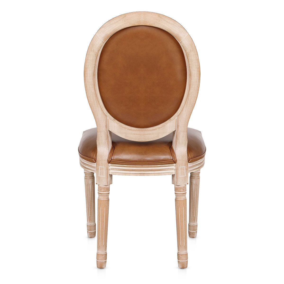 Silla Cuero Auténtico Roble - Louis Marrón