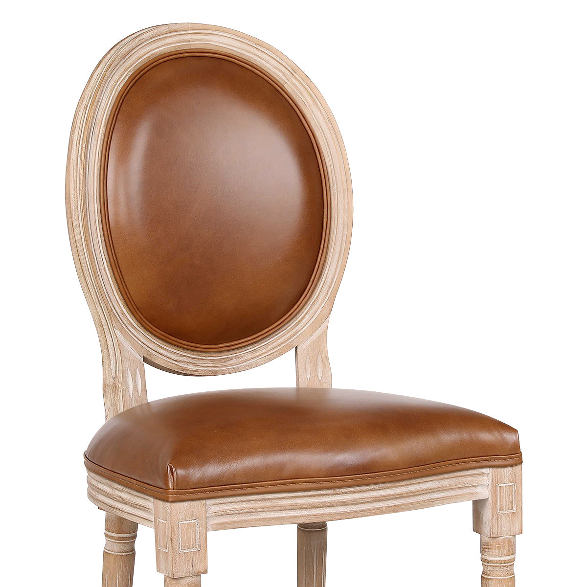Silla Cuero Auténtico Roble - Louis Marrón