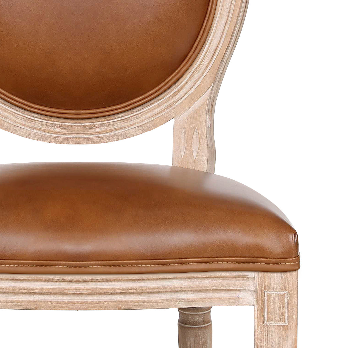 Silla Cuero Auténtico Roble - Louis Marrón