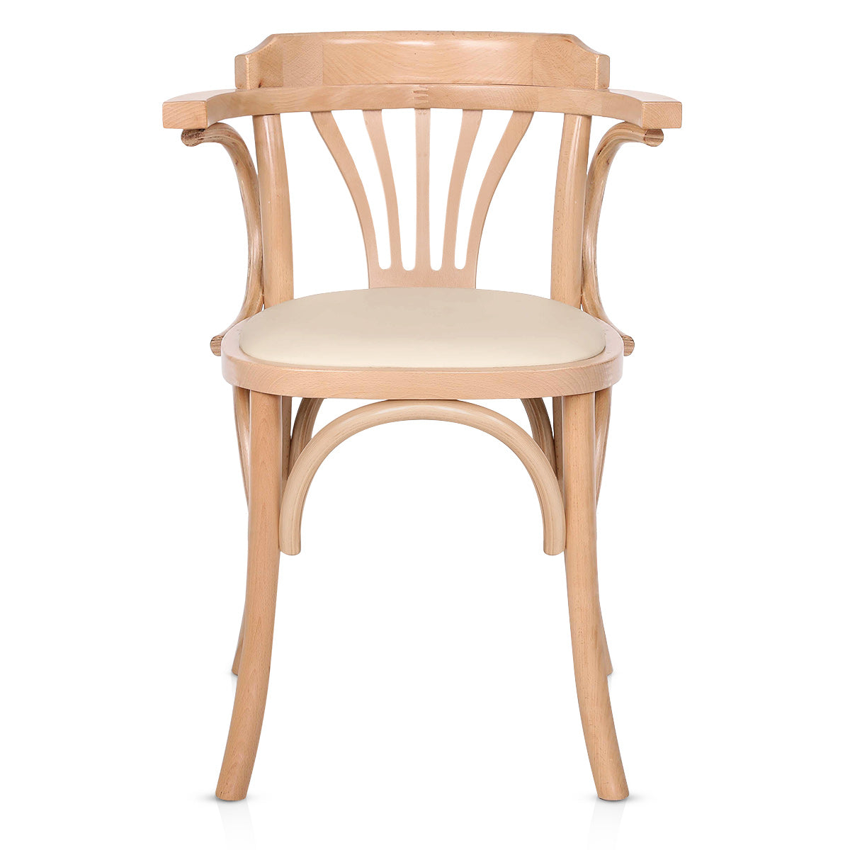 Silla Cuero Auténtico Roble - Jules Crema