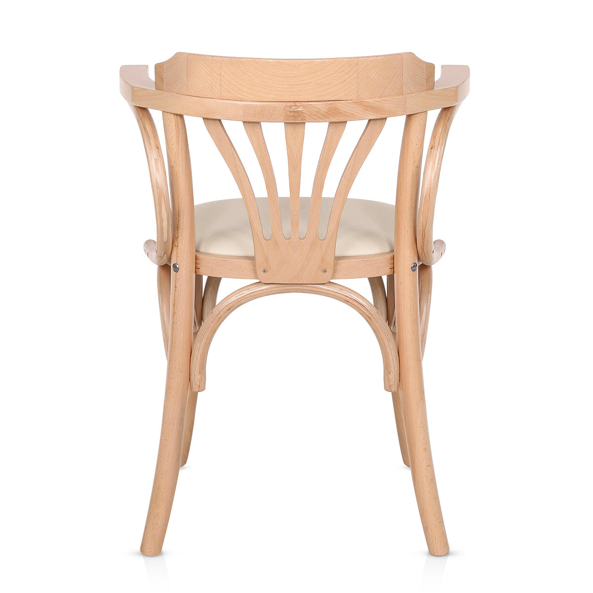 Silla Cuero Auténtico Roble - Jules Crema