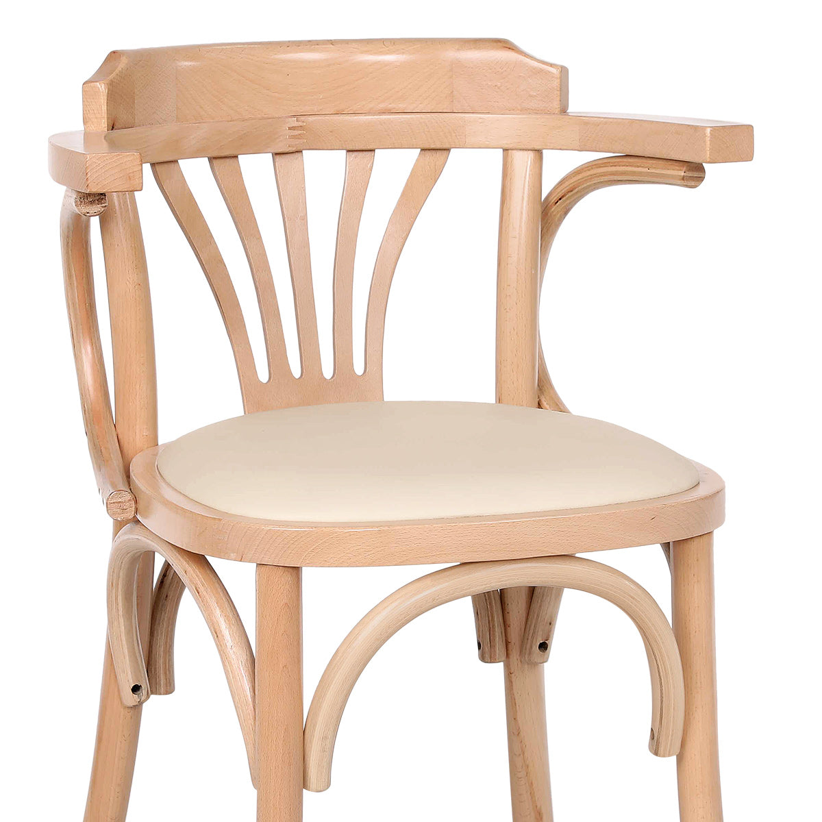 Silla Cuero Auténtico Roble - Jules Crema