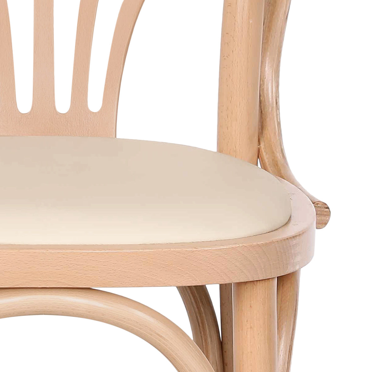 Silla Cuero Auténtico Roble - Jules Crema