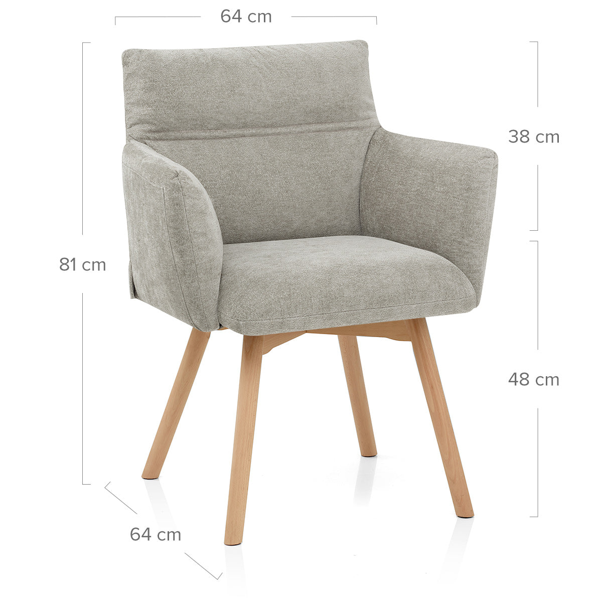 Silla Tela Roble - Mica Gris