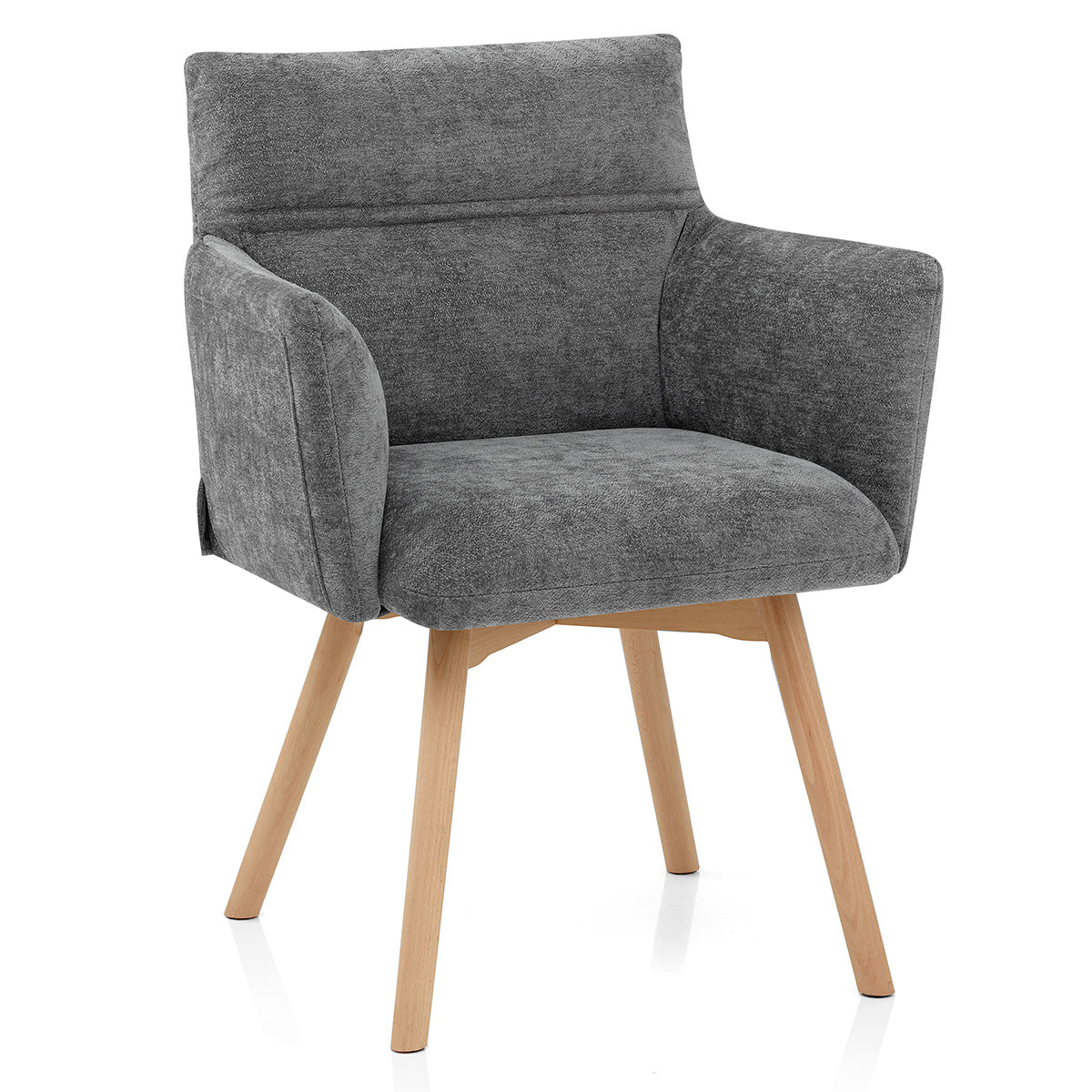 Silla Tela Roble - Mica Gris Oscuro