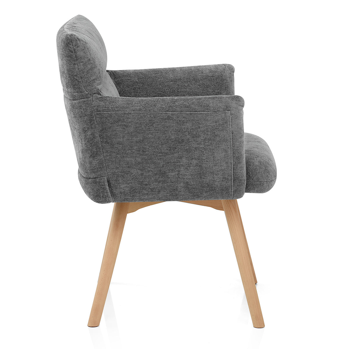 Silla Tela Roble - Mica Gris Oscuro