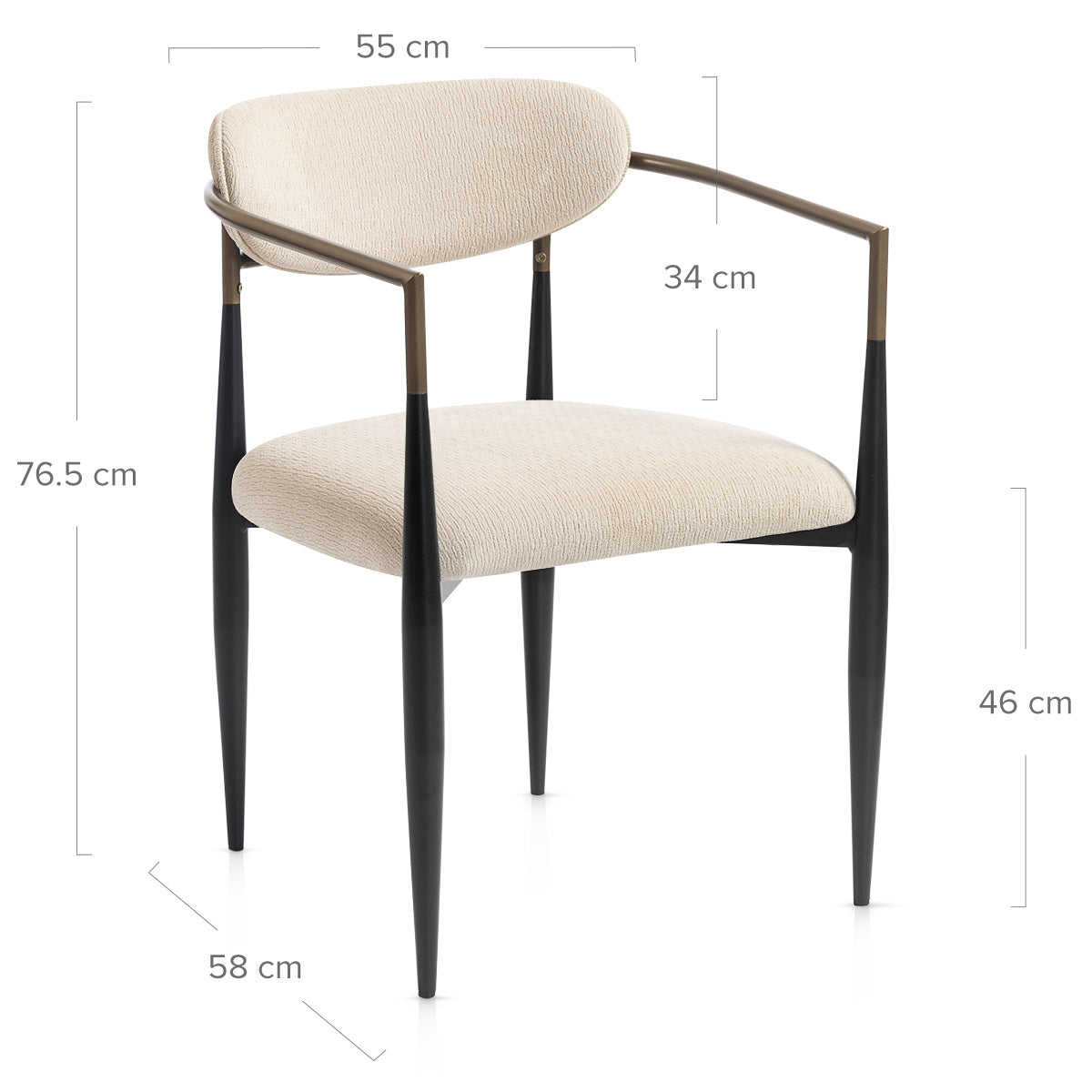 Silla Tela Metal - Lumix Crema