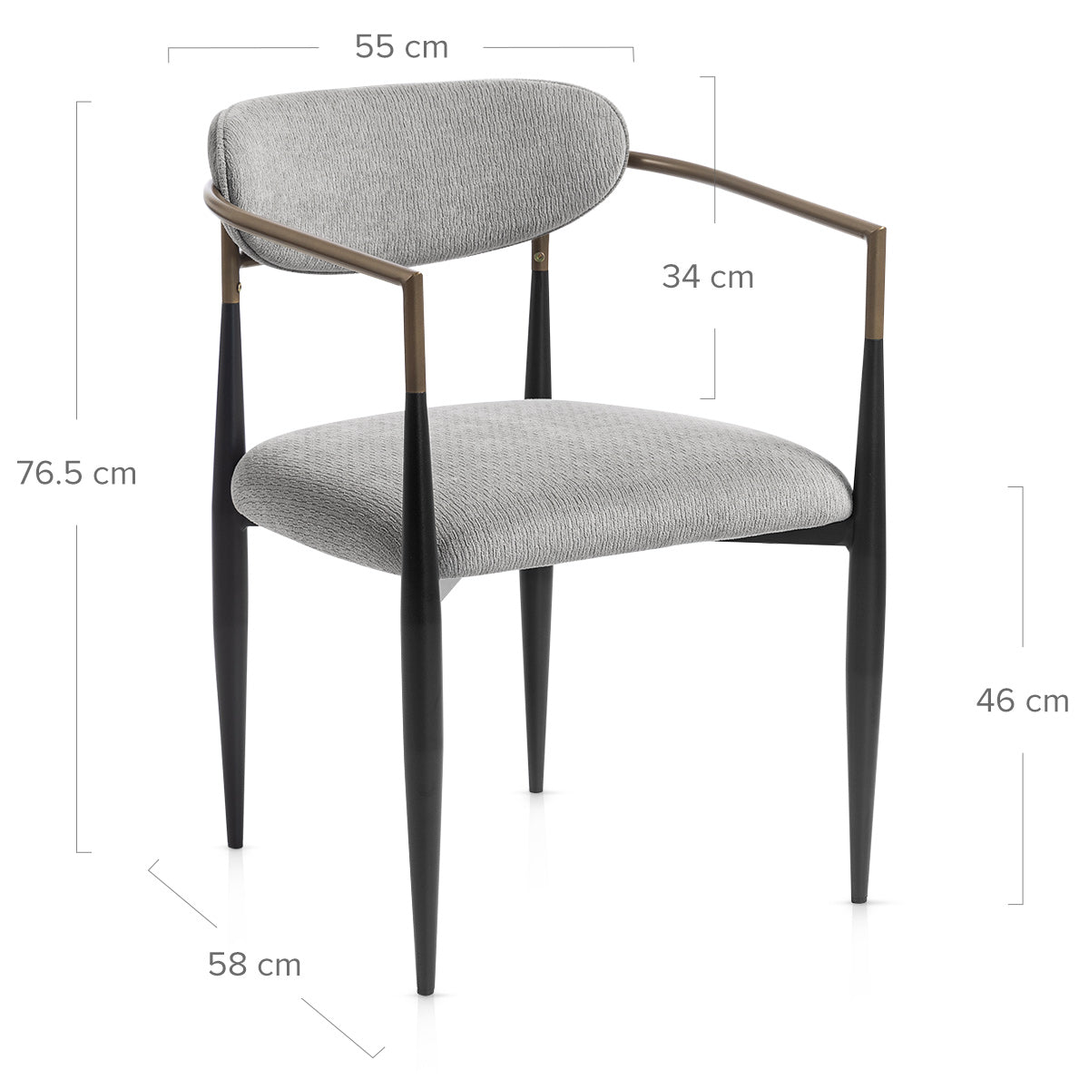 Silla Tela Metal - Lumix Gris
