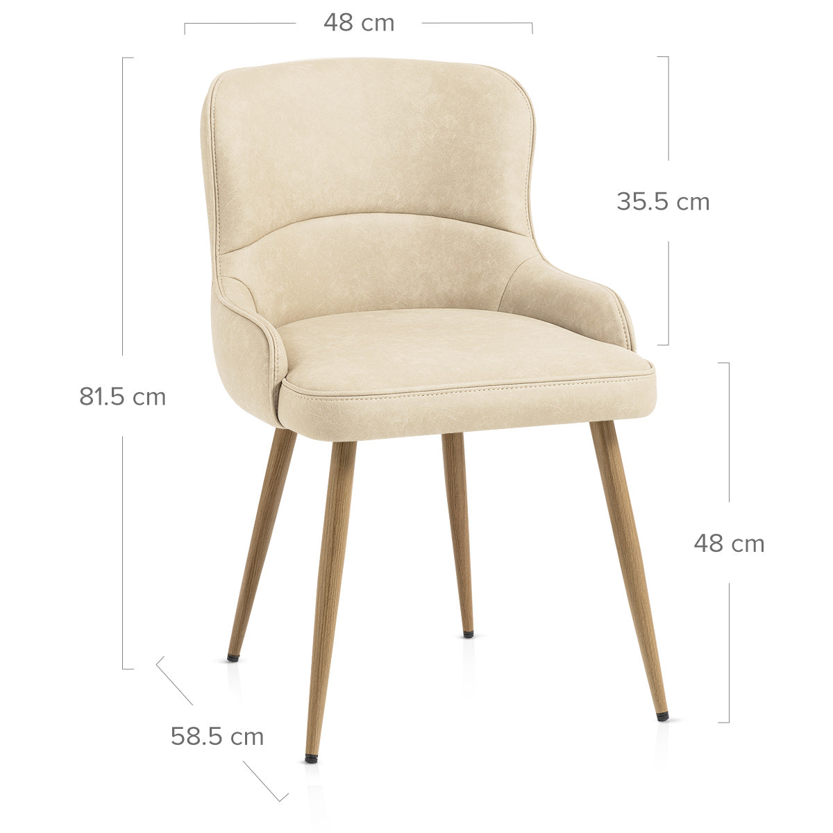 Silla Polipiel Metal - Tropea Crema