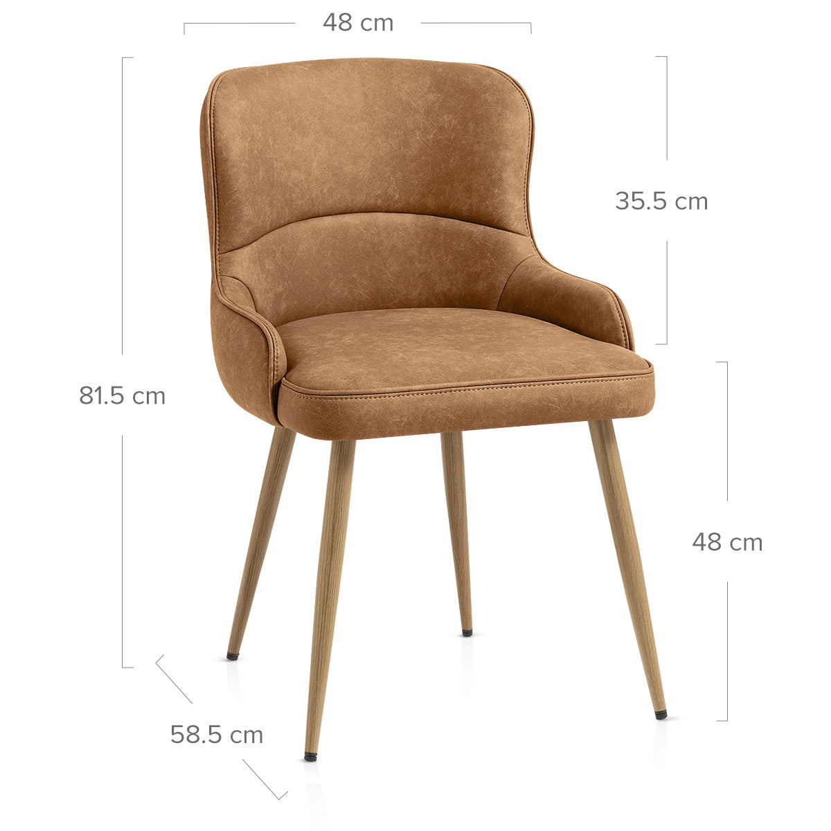 Silla Polipiel Metal - Tropea Marrón