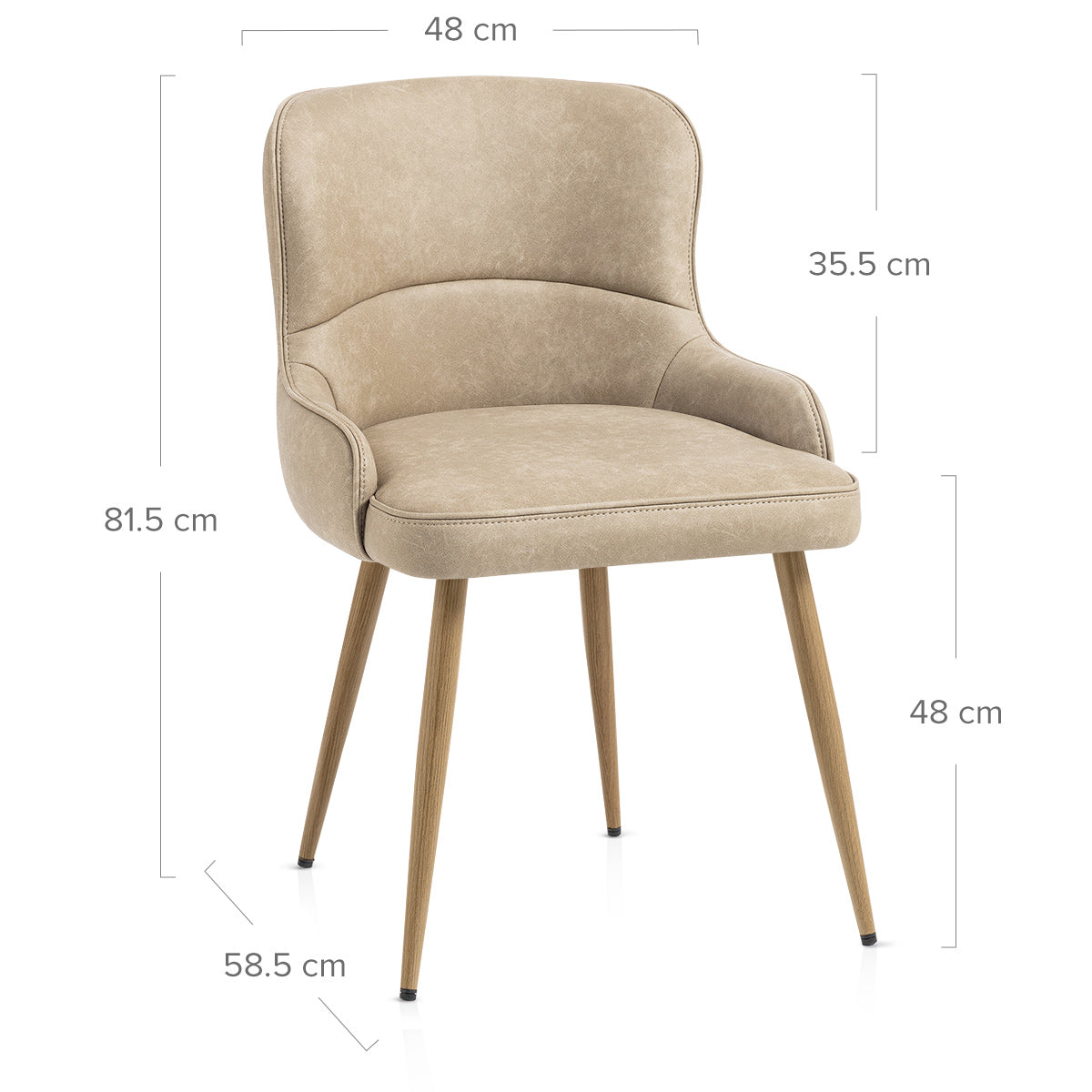 Silla Polipiel Metal - Tropea Gris Pardo