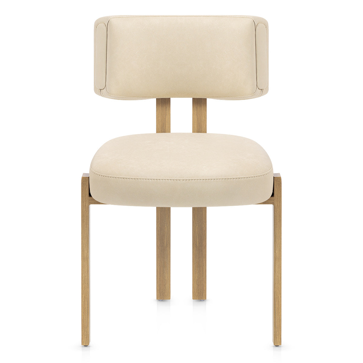 Silla Polipiel Metal - Mira Crema