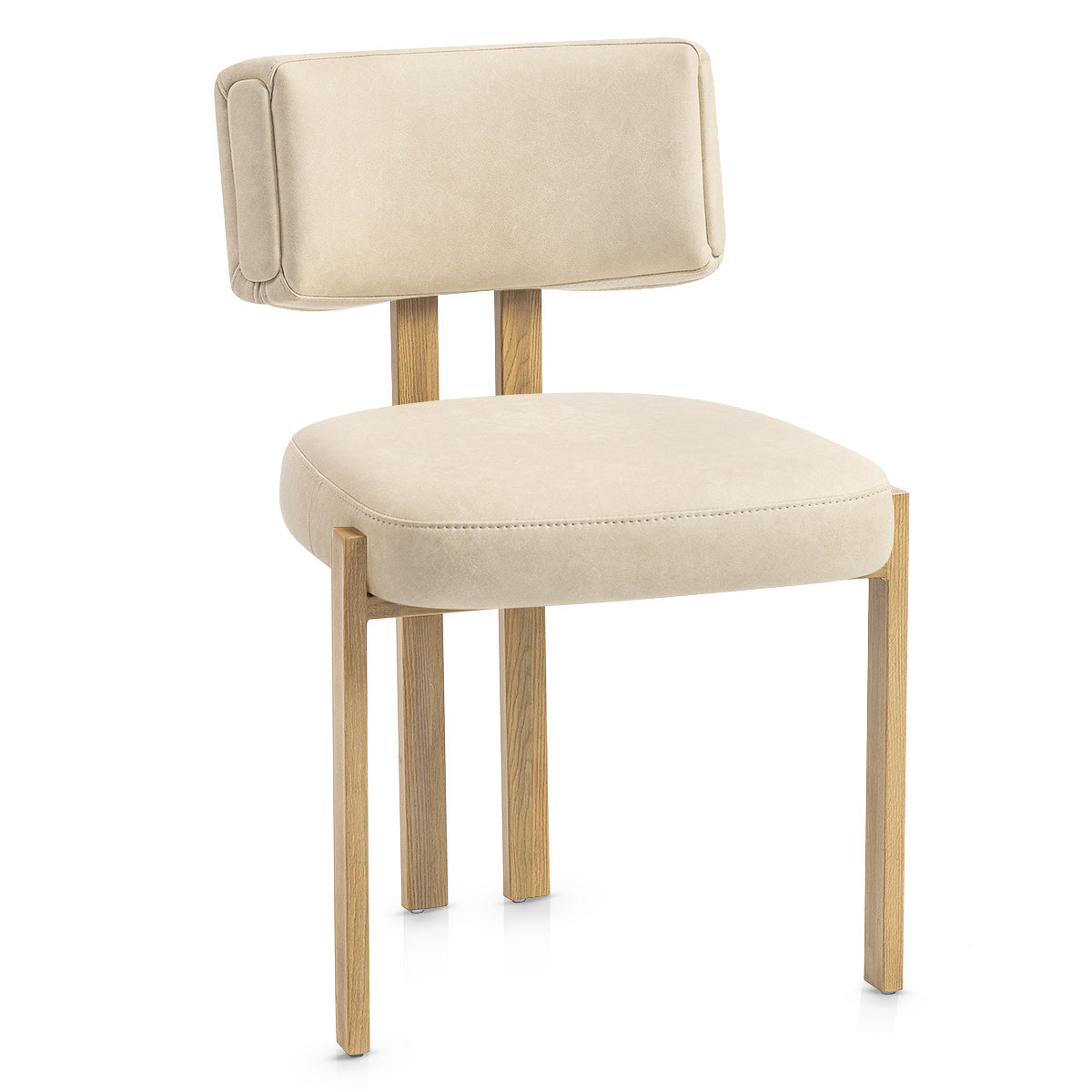 Silla Polipiel Metal - Mira Crema