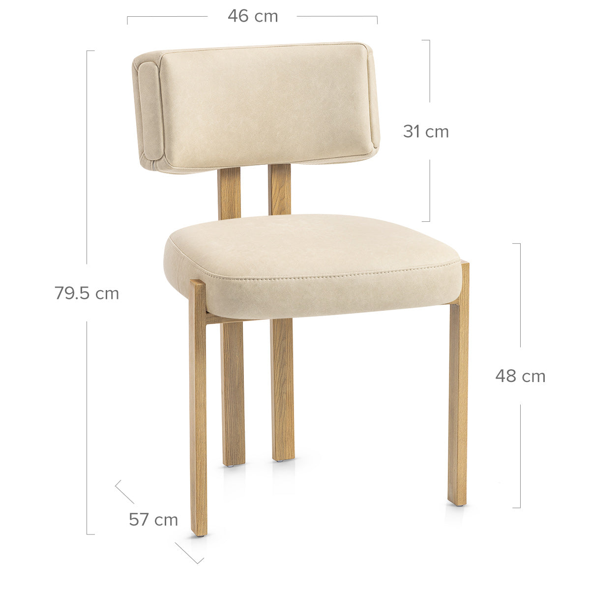 Silla Polipiel Metal - Mira Crema