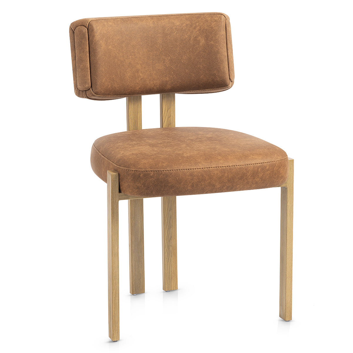 Silla Polipiel Metal - Mira Marrón