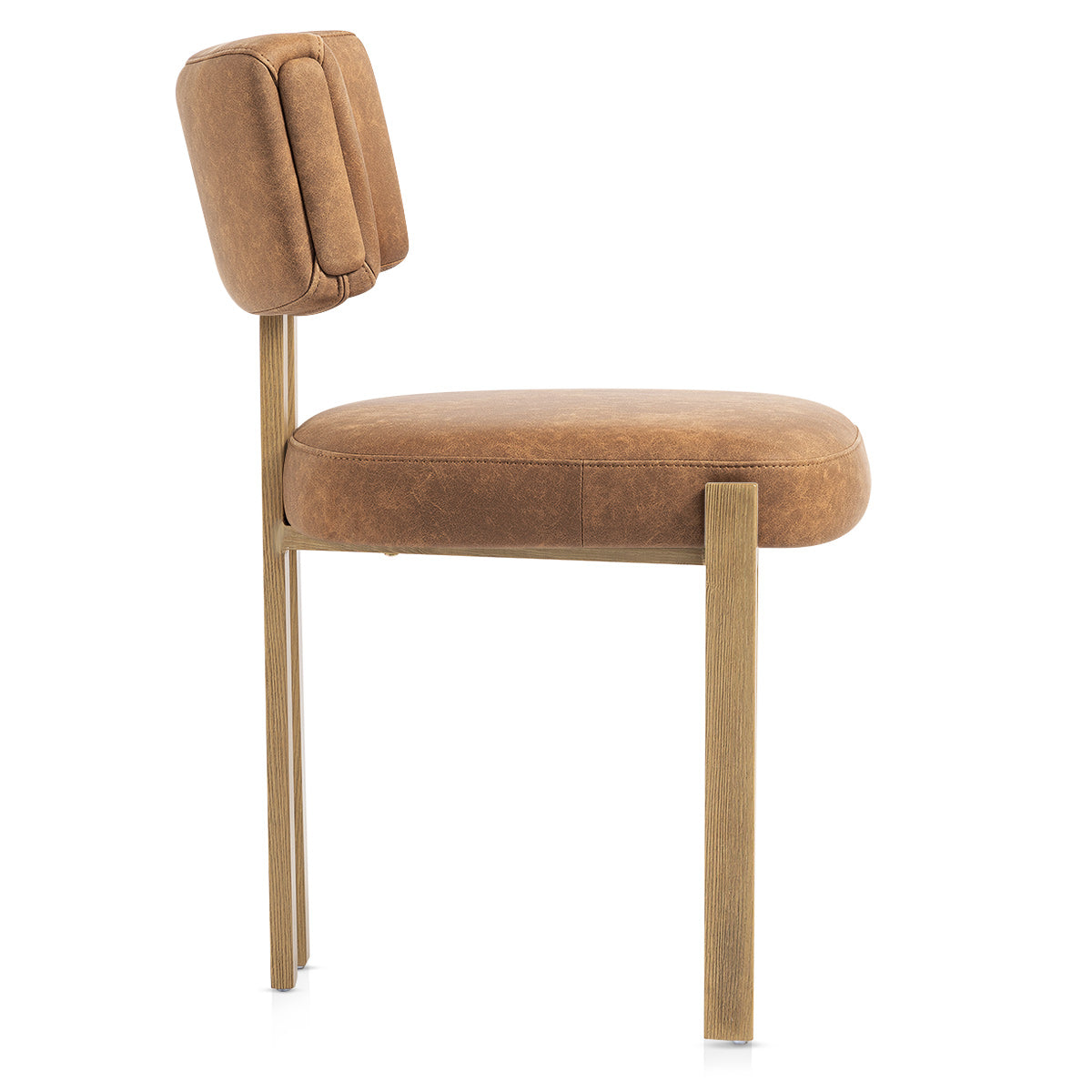 Silla Polipiel Metal - Mira Marrón