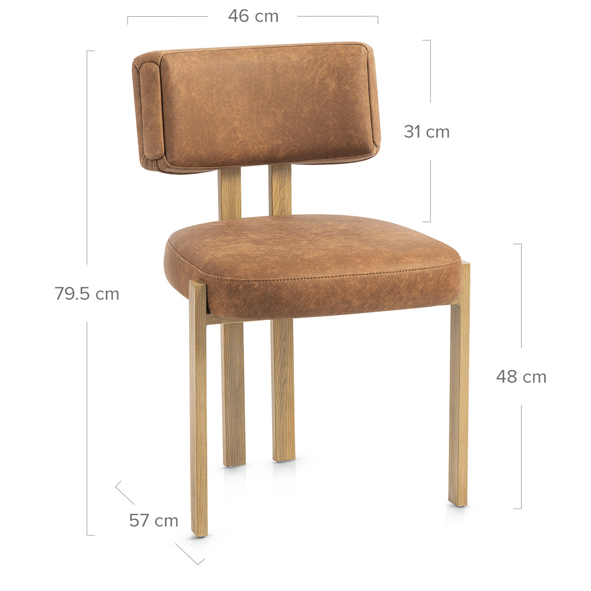 Silla Polipiel Metal - Mira Marrón