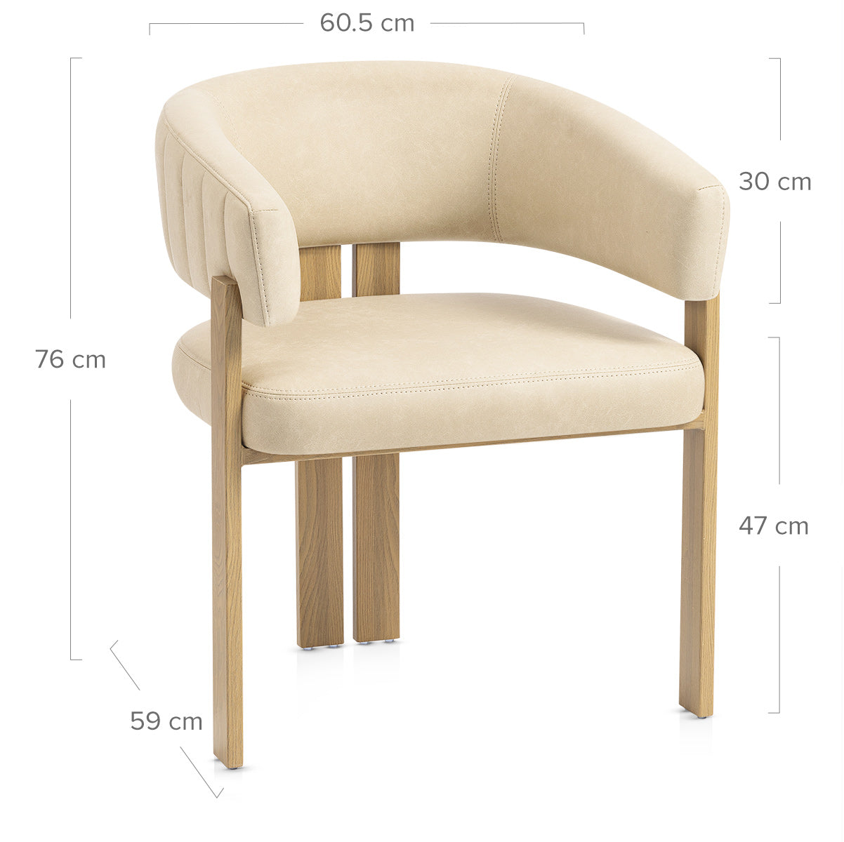 Silla Polipiel Metal - Polo Crema
