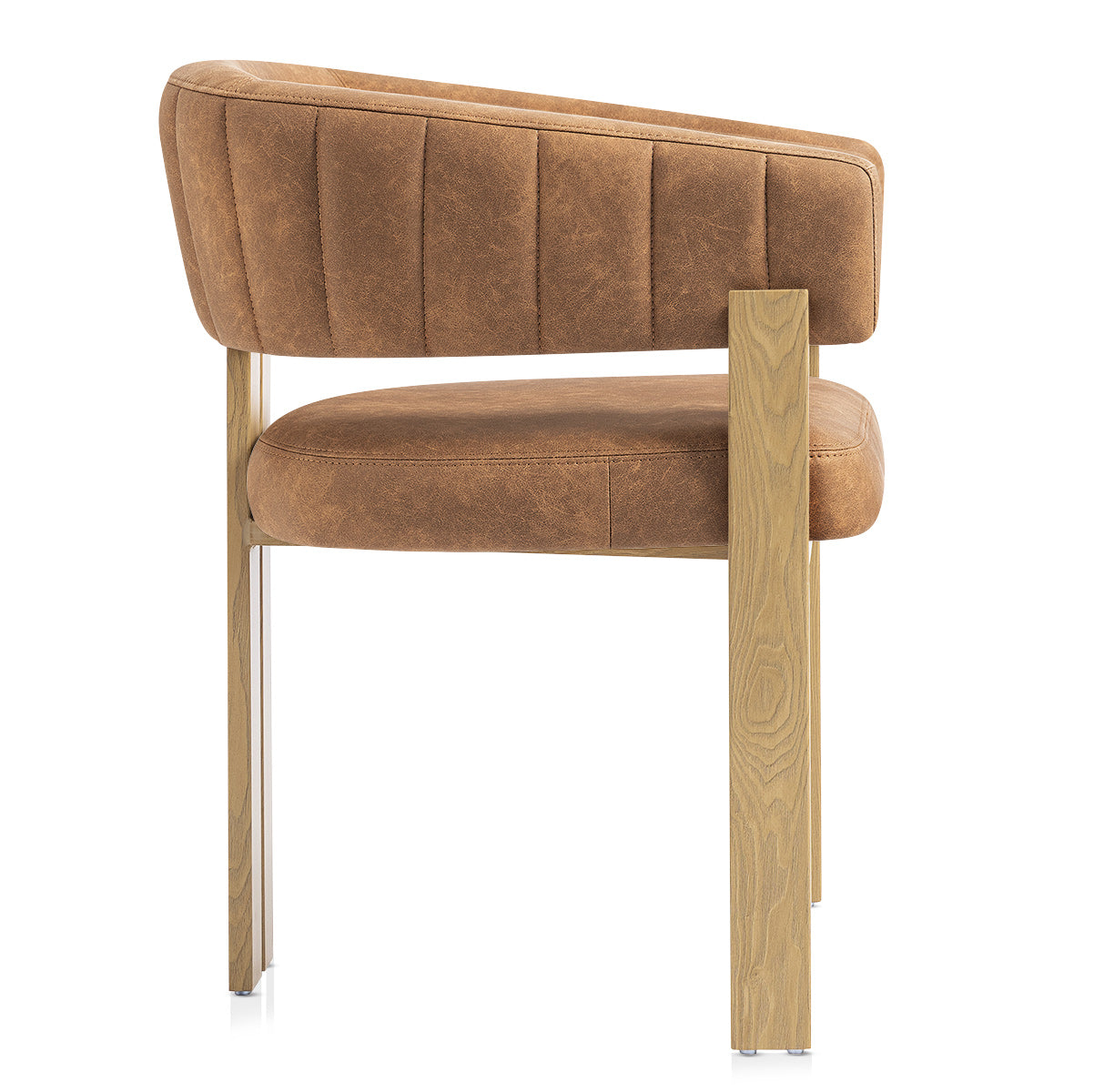 Silla Polipiel Metal - Polo Marrón