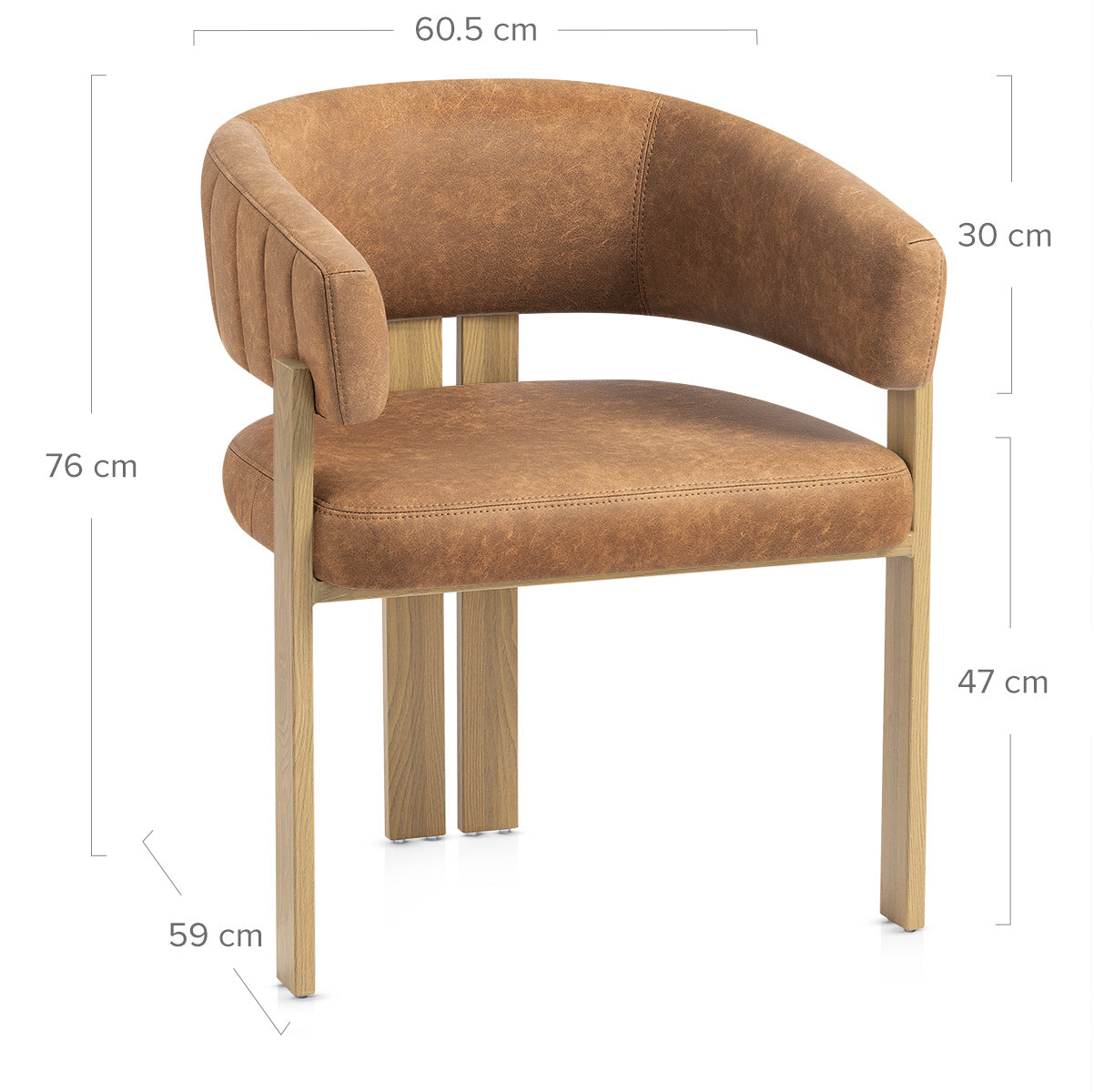 Silla Polipiel Metal - Polo Marrón