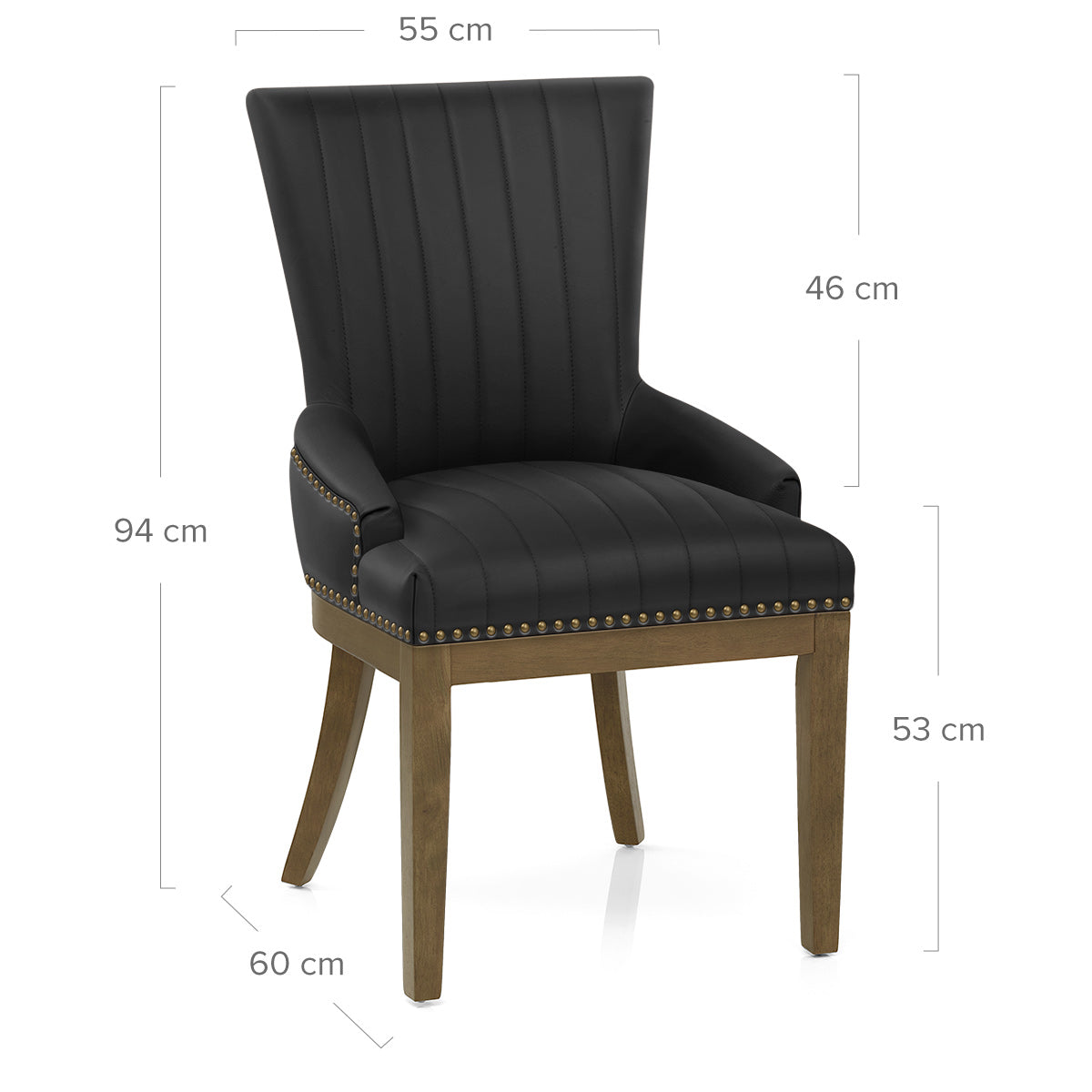 Silla Cuero Auténtico Roble - Chiltern Negro