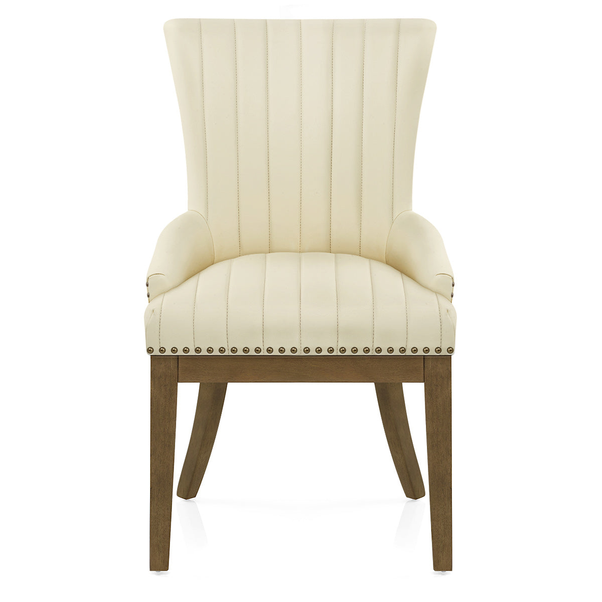 Silla Cuero Auténtico Roble - Chiltern Crema