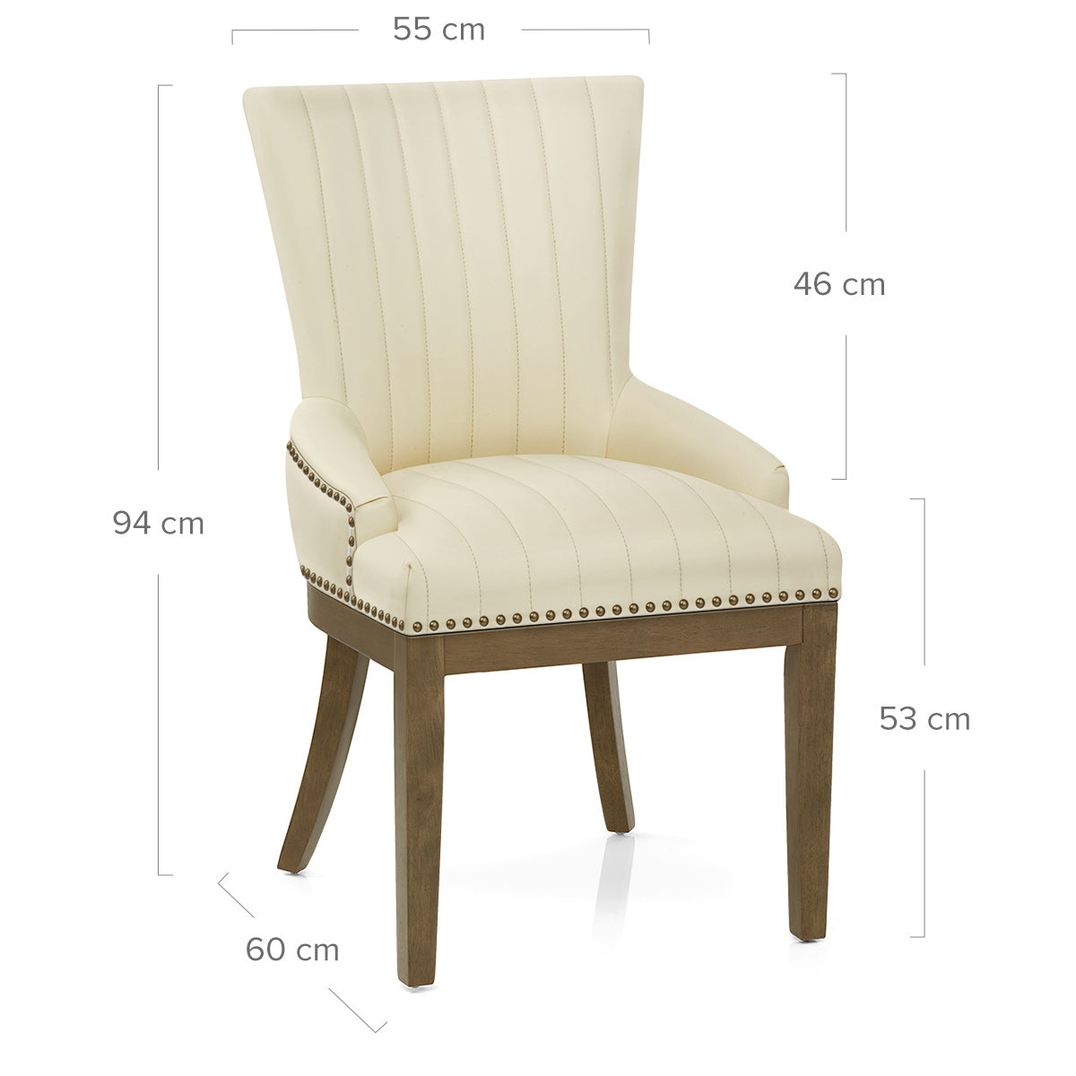 Silla Cuero Auténtico Roble - Chiltern Crema