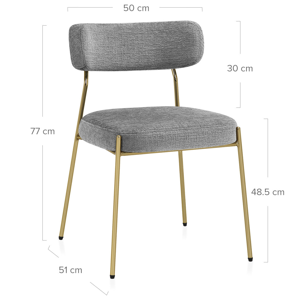 Silla Tela Oro - Diana Gris