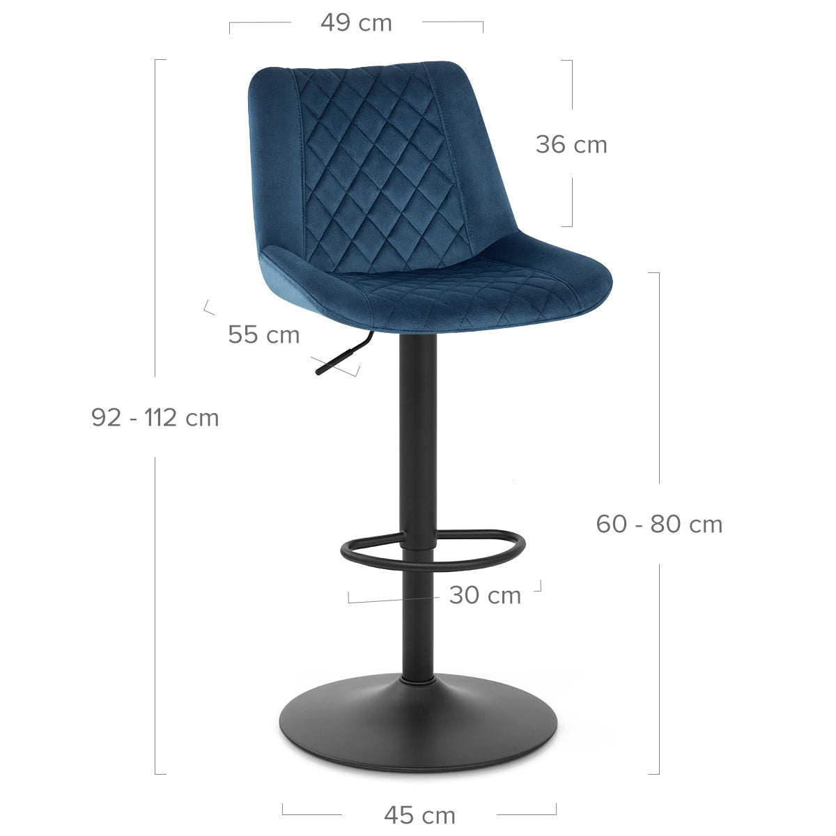 Taburete Terciopelo - Faro Azul