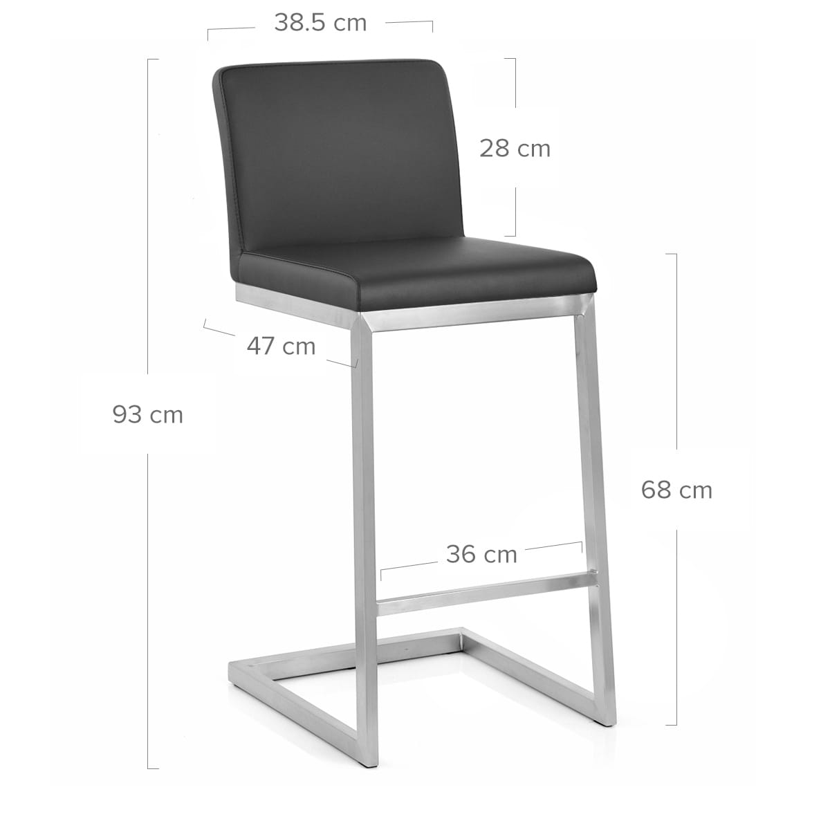 Taburete Polipiel Satinado - Ace Negro