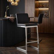 Taburete Polipiel Satinado - Ace Negro
