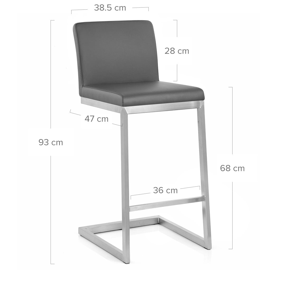 Taburete Polipiel Satinado - Ace Gris