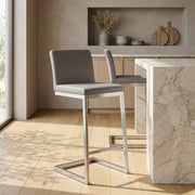 Taburete Polipiel Satinado - Ace Gris