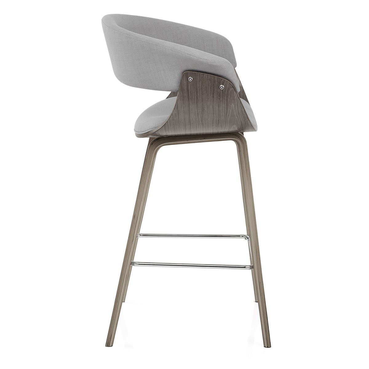 Taburete Tela Madera - Alexis Gris