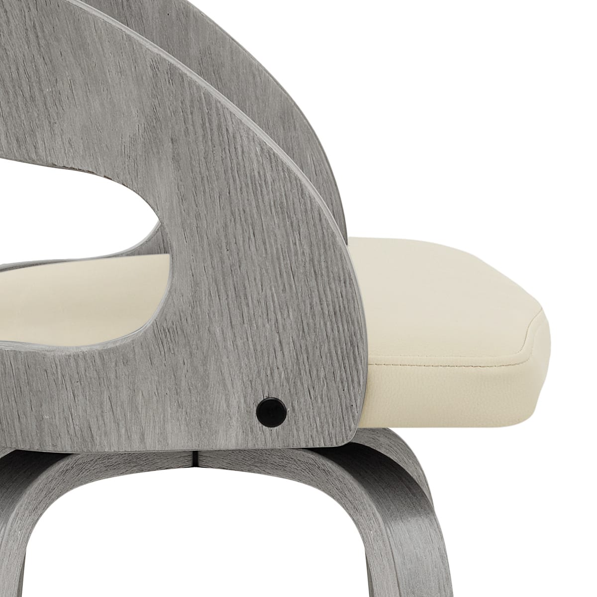 Taburete Polipiel Madera - Alicia Crema