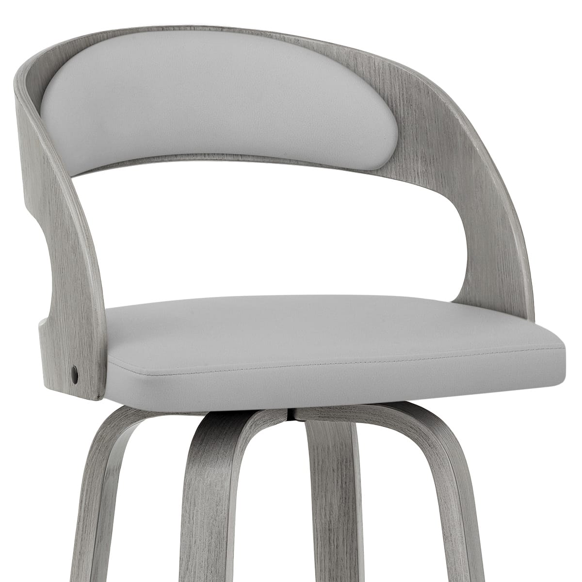 Taburete Polipiel Madera - Alicia Gris