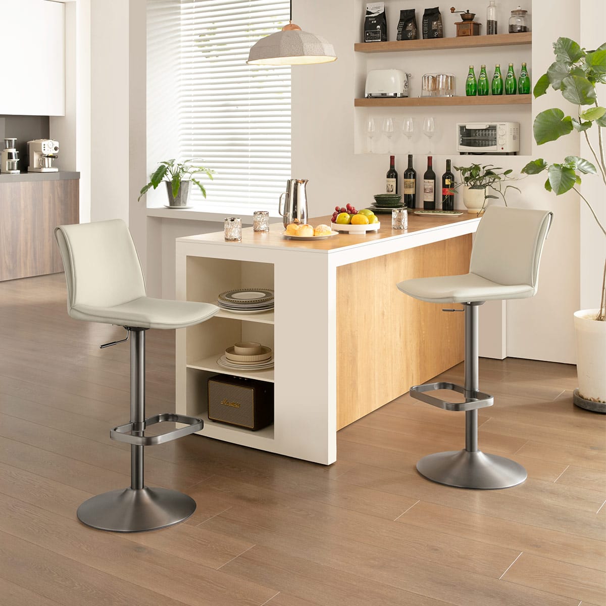 Taburete Polipiel - Alto Crema