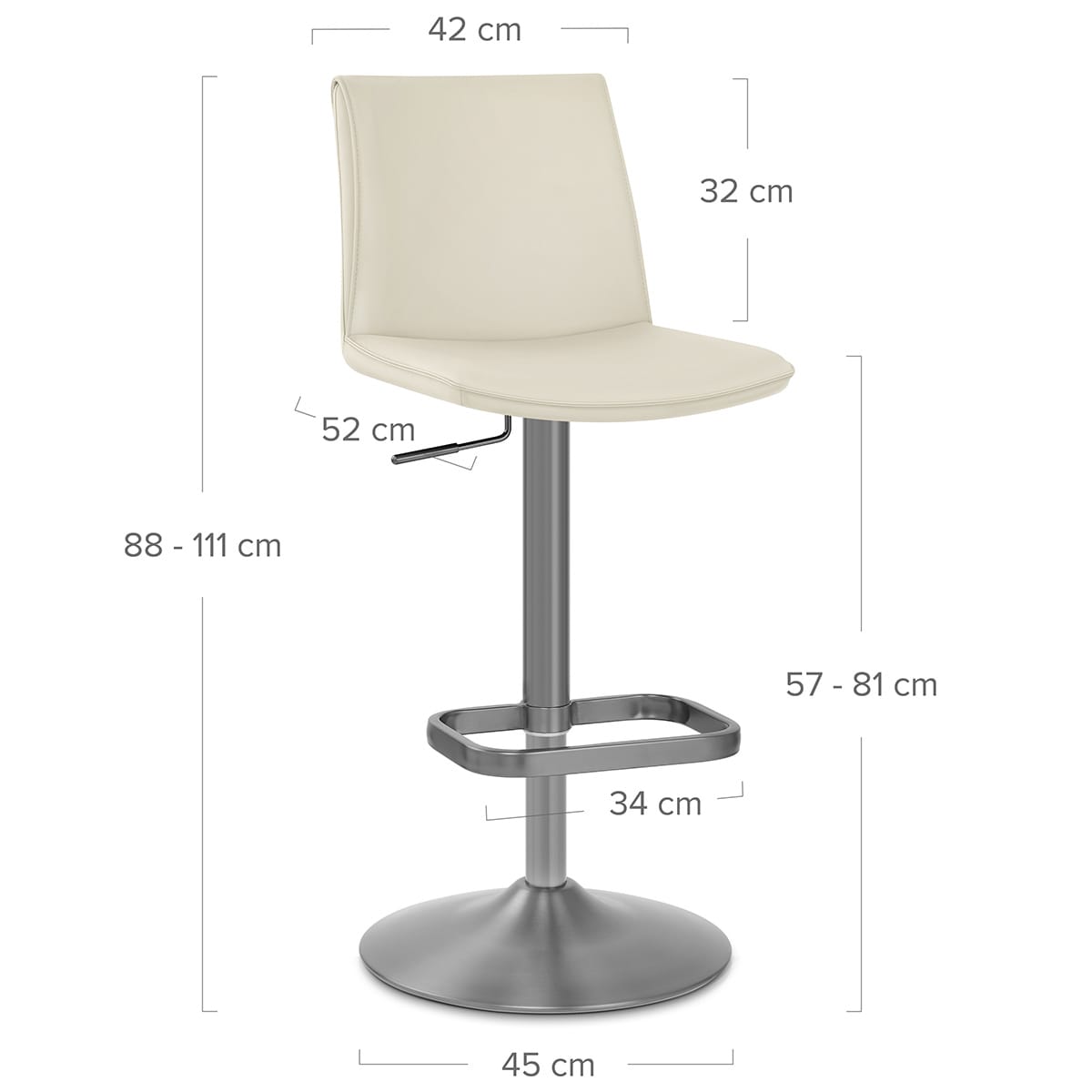 Taburete Polipiel - Alto Crema
