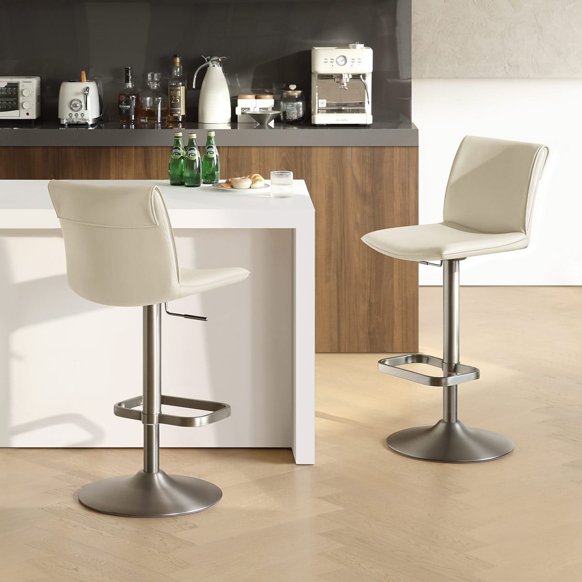 Taburete Polipiel - Alto Crema