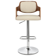 Taburete Madera Cromo - Amazona Crema