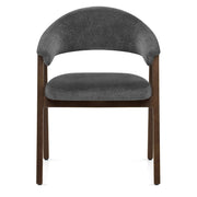 Silla Tela Roble Oscuro - Amber Gris Oscuro